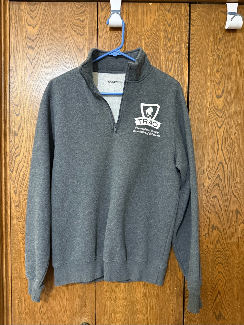 Sport-Tek Gray TRAO Quarter-Zip Pullover Horse Racing